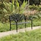 Gardenised Outdoor Garden Patio Steel Park Bench Lawn Decor with Cast Iron Unique Design Back, Black Seating Bench for Yard, Patio, Garden, Balcony, and Deck QI004257 - alternate 7